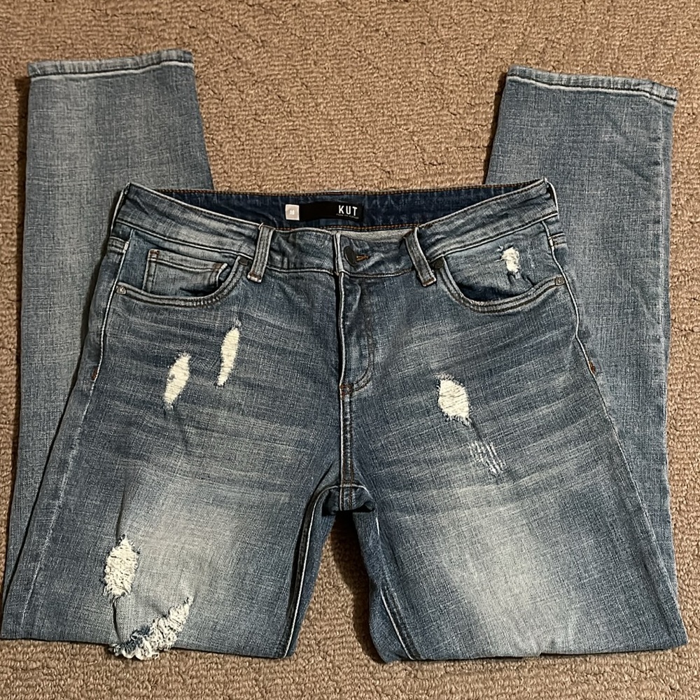 KUT from the Kloth Jeans Distressed Boyfriend